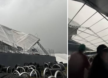 Tormenta en el GP de Brasil desprendió el techo de una grada y dejó a diez lesionados