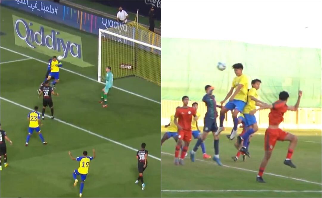 Cristiano Ronaldo Jr. impresionó al imitar a su papá con magnifica anotación de cabeza / FOTO: ESPECIAL