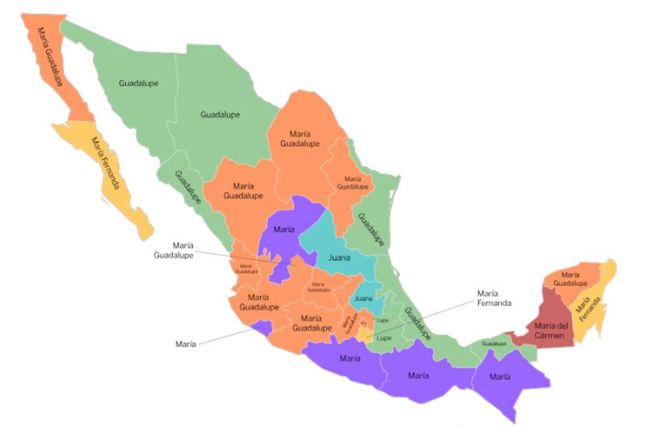 Los nombres más comunes en México, y en cada estado...