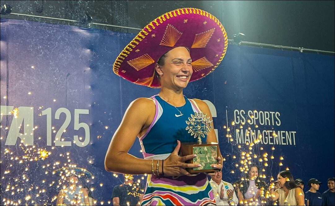 Jaqueline Cristian conquistó su primer trofeo WTA luego de derrotar a Linda Fruhvirtová en el Puerto Vallarta Open / FOTO: María Fernanda Dávalos - EL UNIVERSAL