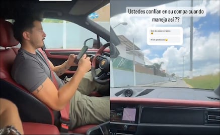 Alan Mozo fue captado conduciendo soltando el volante y respondiendo en su celular