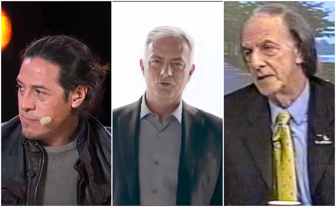 Mauro Camoranesi, José Mourinho y César Luis Menotti en televisión