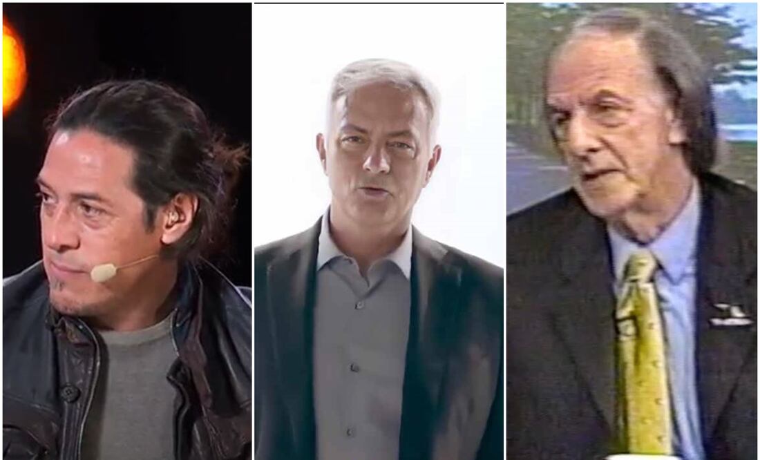 Mauro Camoranesi, José Mourinho y César Luis Menotti en televisión