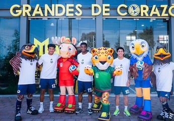 Maple, Zayu y Clutch, mascotas del Mundial 2026, visitaron las instalaciones del América