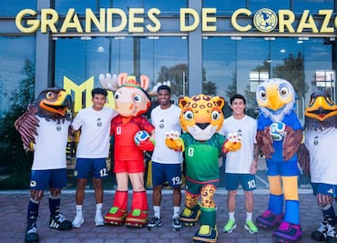 Maple, Zayu y Clutch, mascotas del Mundial 2026, visitaron las instalaciones del América