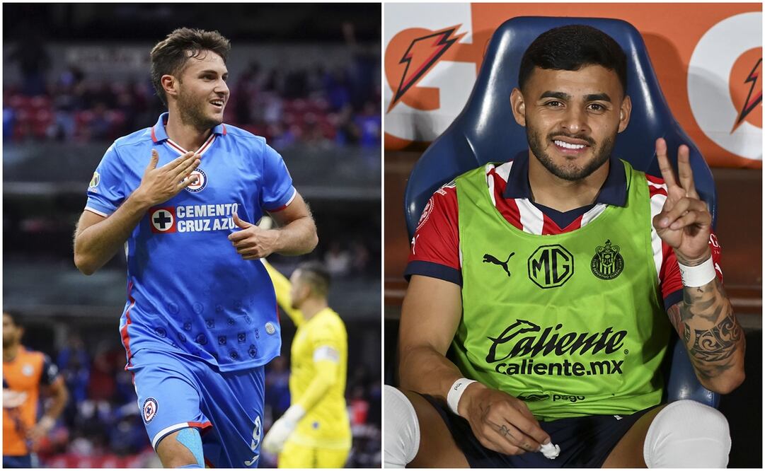 Santiago Giménez con Cruz Azul y Alexis Vega en Chivas / FOTO: Imago7