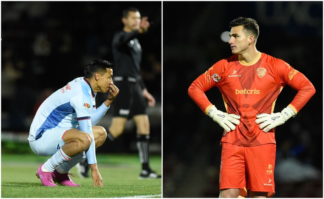Ángel Sepúlveda después de fallar el penal ante Juárez y Sebastián Jurado ante Cruz Azul / FOTO: Imago7
