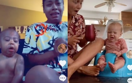 El absurdo reto en el que mamás lanzan agua a sus bebés