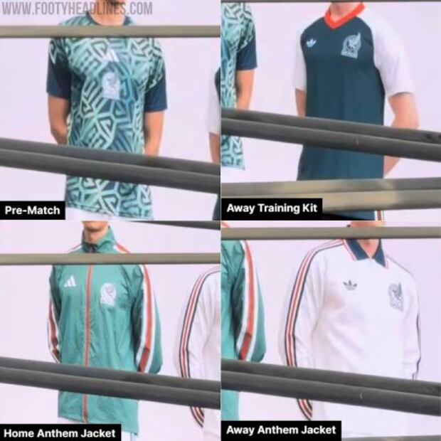 Estos serán las playeras de entrenamiento y chamarras que usará México previo a sus partidos. Foto: Especial