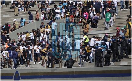 ¡Violencia en CU! Integrantes de la Rebel tienen pelea en las gradas del Estadio Olímpico Universitario