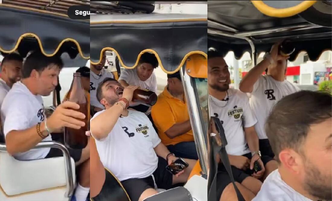 El Kikín Fonseca de nuevo fue captado echándose unas caguamas, ahora en Mazatlán. Foto: Especial