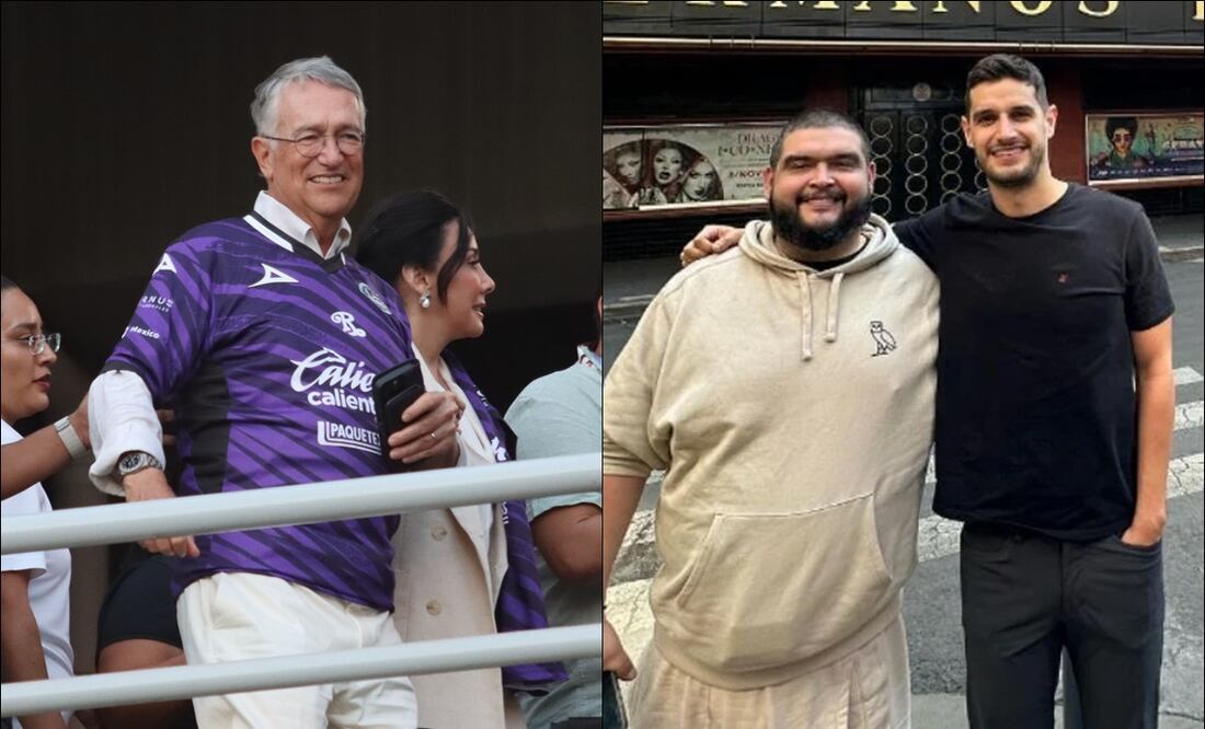 Ricardo Salinas Pliego, Iván 'La Mole' y Adrián Marcelo. FOTOS: Imago7 / Especial