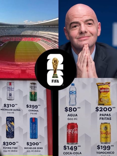 Estos algunos de los costos de los alimentos y bebidas que habrá en los estadios. FOTO: Especial
