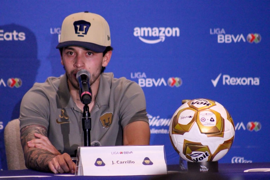 Jordan Carrillo en el Día de Medios, previo a la Gran Final del Clausura 2026 entre Pumas y Cruz Azul - Foto: Maritza Villagómez/EL GRÁFICO