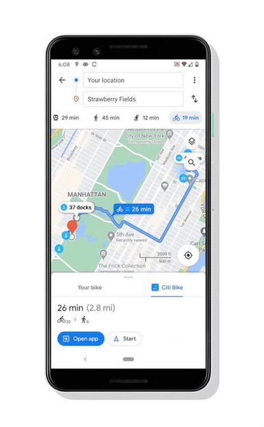 Ahora Google Maps dará información sobre estaciones de Ecobici 