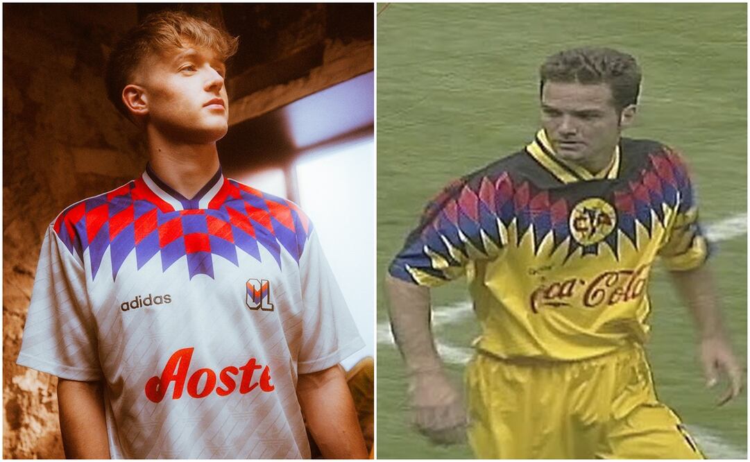 Nueva playera de Lyon y Luis García con América en 1995 / FOTOS: Instagram @ol y captura