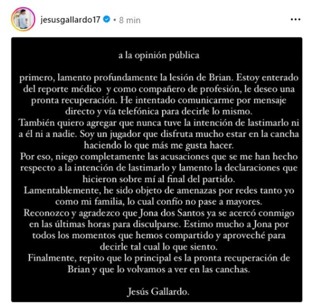 Jesús Gallardo compartió un mensaje en sus redes sociales - Especial