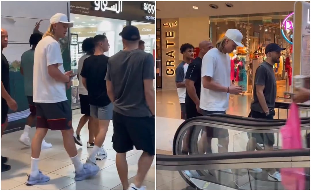 Erling Haaland en Arabia con Manchester City / FOTOS: Captura