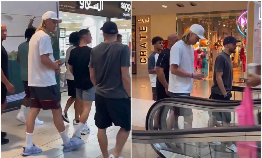 Erling Haaland en Arabia con Manchester City / FOTOS: Captura