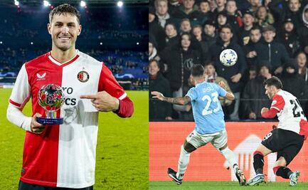 Santiago Giménez fue elegido el MVP del partido luego de su doblete en Champions League