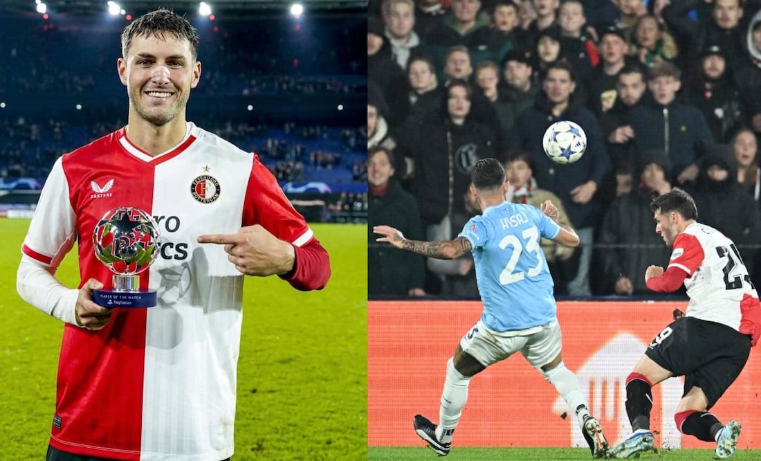 Santiago Giménez fue elegido MVP tras su doblete ante la Lazio. Fotos: Especial