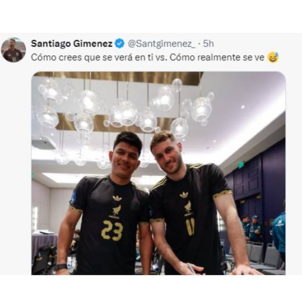 Esta fue la publicación de Santiago Giménez que se convirtió en viral en redes sociales. Foto: Especial