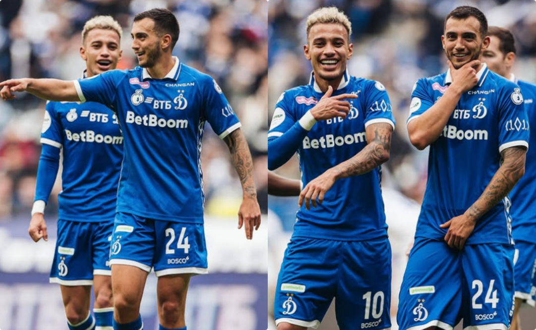 Luis Chávez en festejo de gol con el Dinamo Moscú - Fotos: @fcdynamo en Instagram