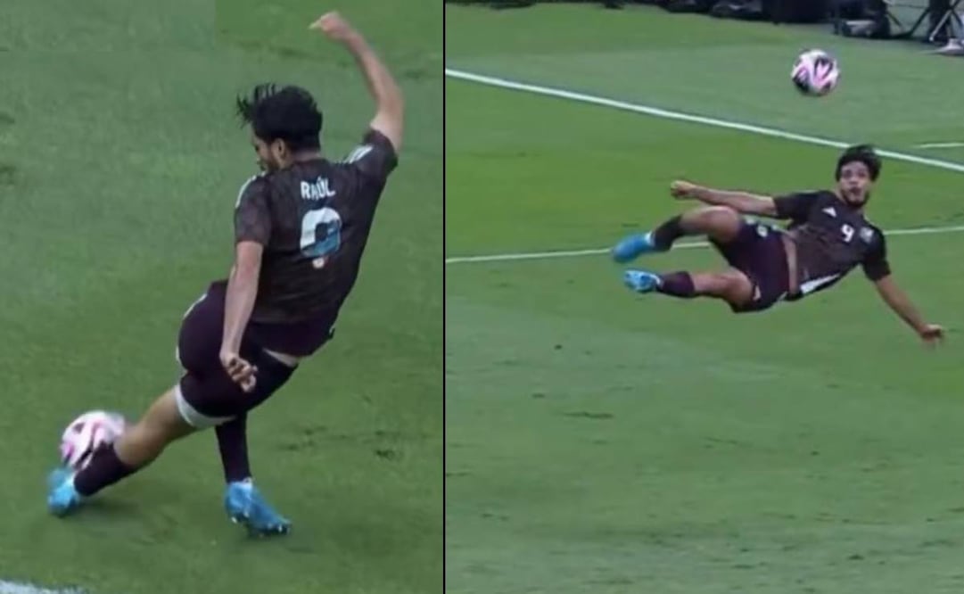 Raúl Jiménez intentó una rabona y un remate de tijera en el partido de México vs Estados Unidos. Foto: Especial