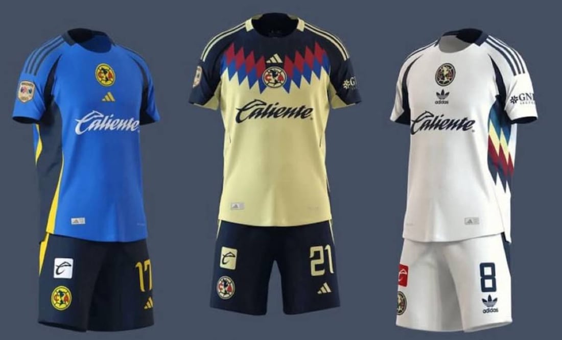 Estos serían los uniformes que el América usará con Adidas a partir del próximo torneo. Foto: Especial