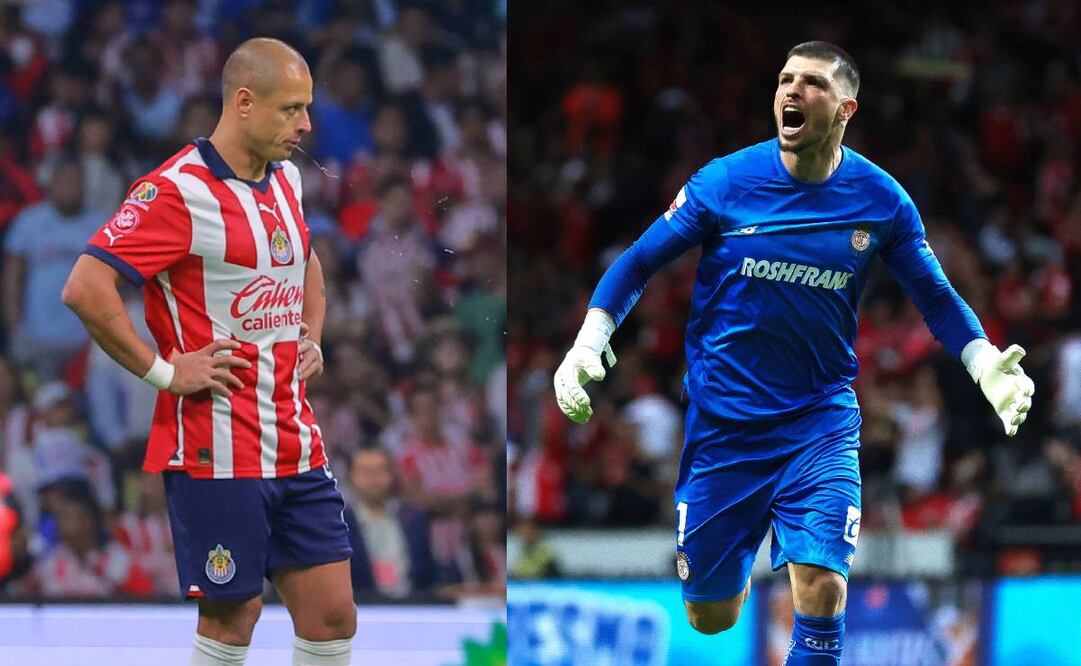 Chicharito Hernández no ha podido marcar gol en Chivas y Tiago Volpi ya suma cuatro con Toluca. Foto: Imago7