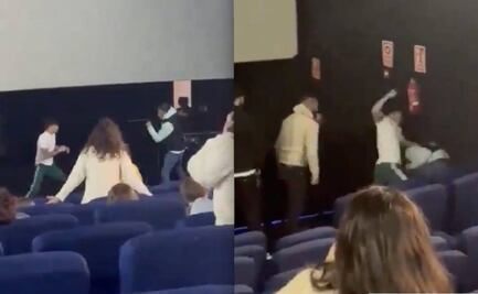 Boxeador noquea a un hombre que estaba agrediendo a su novia en una sala de cine 