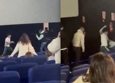 Boxeador noquea a un hombre que estaba agrediendo a su novia en una sala de cine