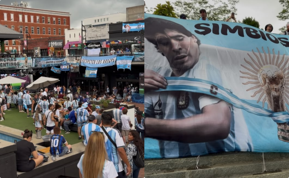 Miles de aficionados argentinos dijeron presente en el centro de Atlanta para alentar a su selección - Fotos: Nicolás Schiller | EL UNIVERSAL