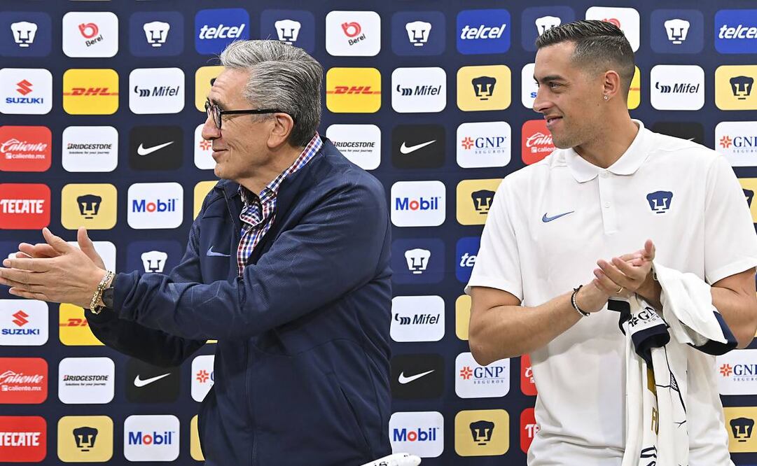 Luís Raúl González, presidente de los Pumas, dio la bienvenida al Mellizo. Foto: Imago7