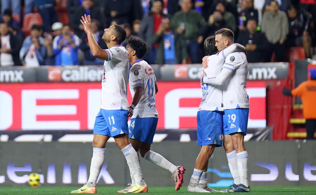Cruz Azul en festejo de gol, durante el partido ante los Xolos de Tijuana como parte de la Jornada 5 del Clausura 2025 - Foto: Imago7