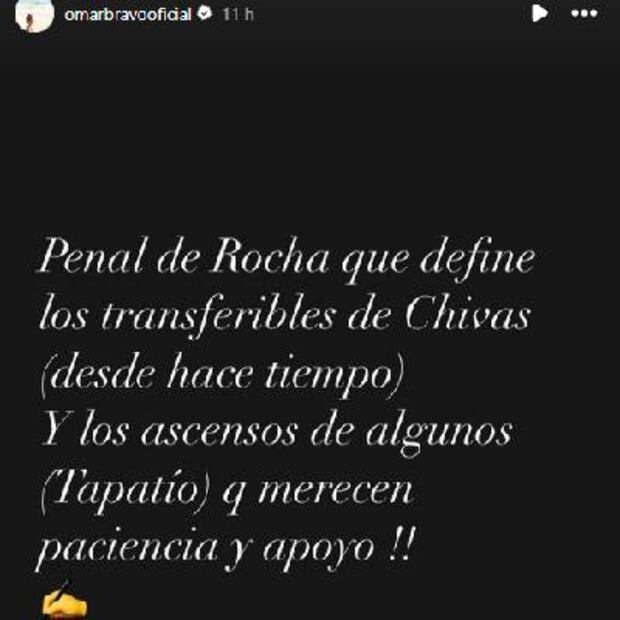 Este fue el mensaje publicado por Omar Bravo en sus redes sociales tras la eliminación de las Chivas. FOTO: @omarbravooficial