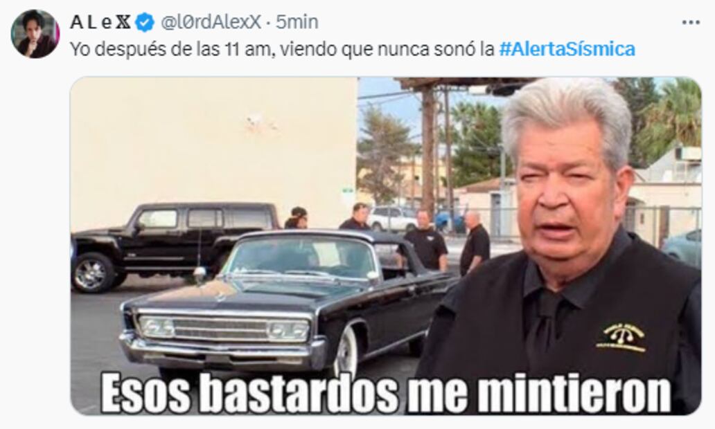 Estos son algunos memes tras la fallida prueba del alertamiento sísmico. FOTO: Captura