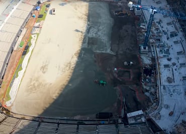 Así luce la cancha del Estadio Azteca a menos de un año de la inauguración del Mundial 2026