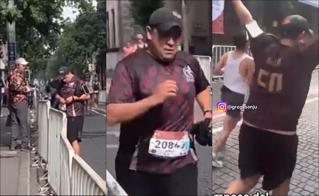 El corredor fue captado mientras se ajustaba el número y se integraba a la carrera en los últimos tramos. FOTO: Capturas