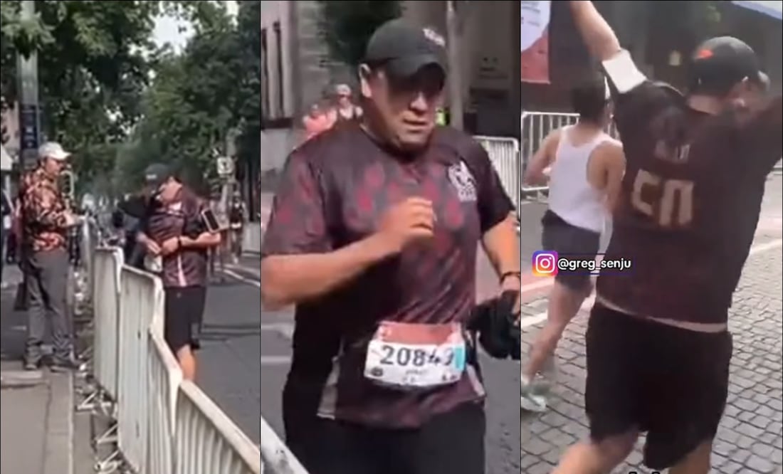 El corredor fue captado mientras se ajustaba el número y se integraba a la carrera en los últimos tramos. FOTO: Capturas