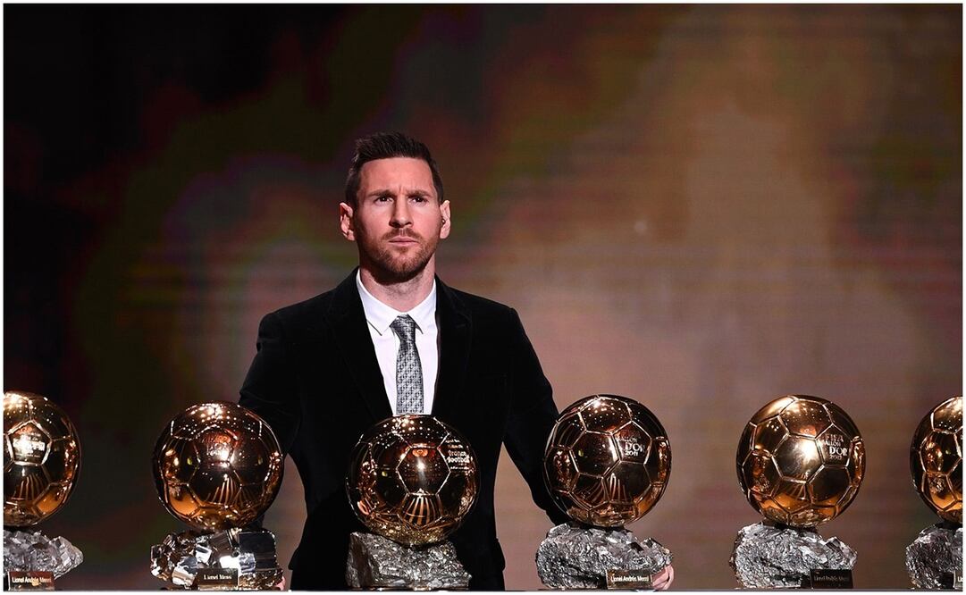 Lionel Messi con seis Balón de Oro / FOTO: AFP