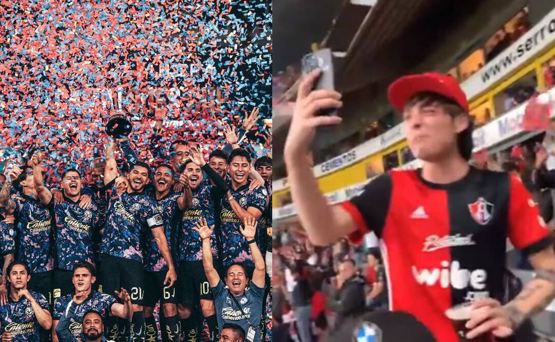 Peso Pluma apareció con un jugador del América tras ganar la Campeones Cup. Foto: Especial