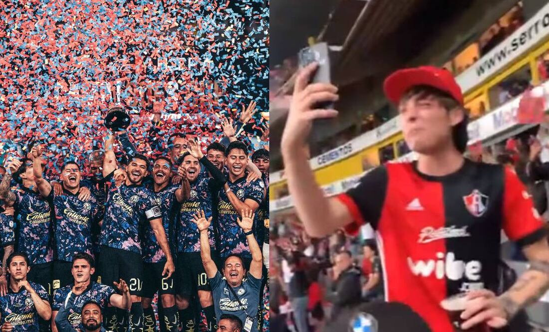 Peso Pluma apareció con un jugador del América tras ganar la Campeones Cup. Foto: Especial