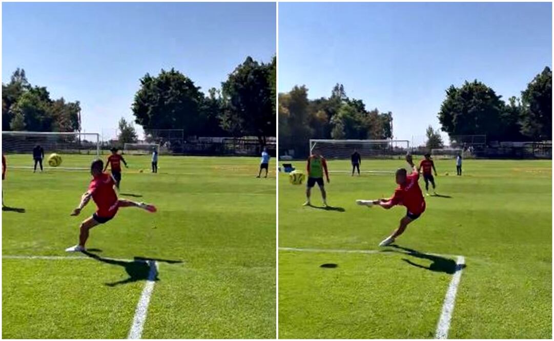 Chicharito marcó un golazo en el entrenamiento de Chivas - Foto: Chivas (X)