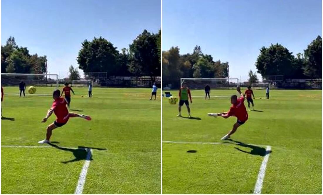 Chicharito marcó un golazo en el entrenamiento de Chivas - Foto: Chivas (X)