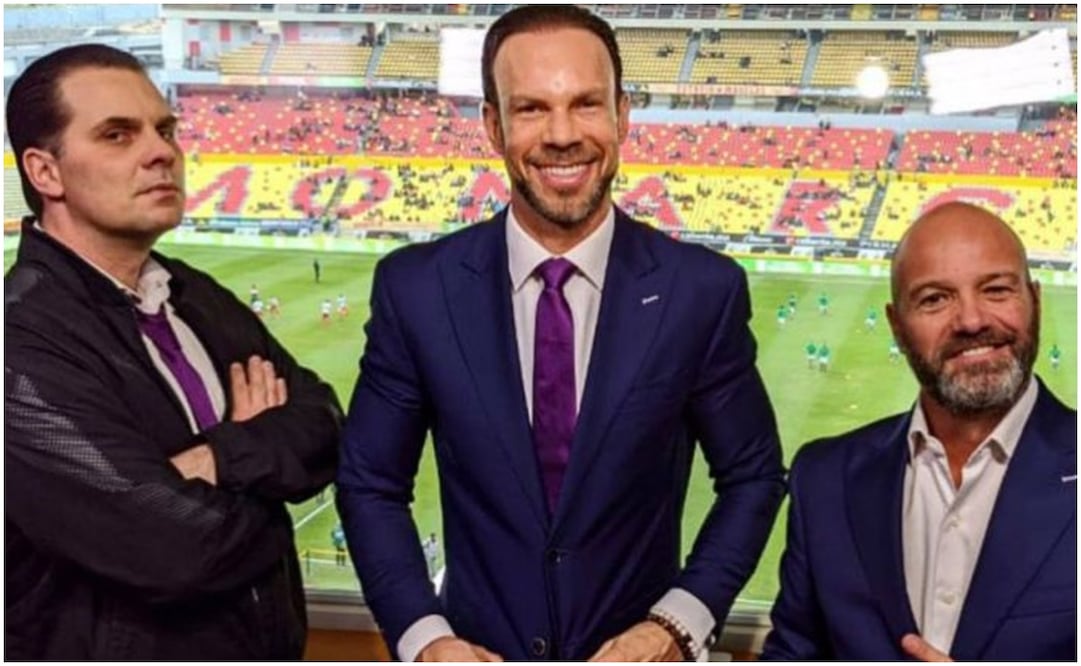 Christian Martinoli, Zague y Luis García en el Estadio de Morelia / FOTO: Twitter @lgarciaposti