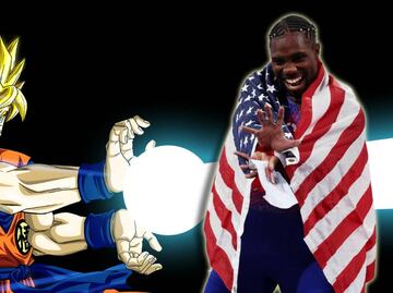 Noah Lyles celebró su medalla de oro en los 100 metros planos de París 2024 al estilo Goku