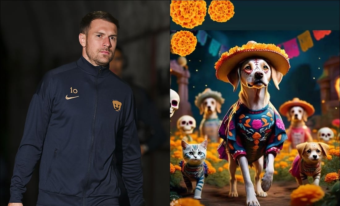 La familia Ramsey se unió a la tradición del Día de Muertos para recordar a su perrita 'Halo'. FOTOS: Imago7 / @colleen_ramsey