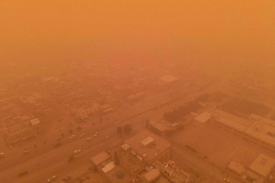 10 fotos apocalípticas de la impresionante tormenta de arena en Irak