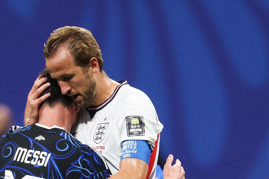 Lionel Messi y Harry Kane con las selecciones de Argentina e Inglaterra, durante el Mundial de 2026 - Foto: AFP